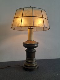 Stained Glass And Brass Table Lamp