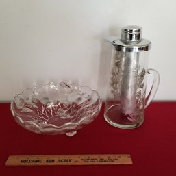 Sterling Overlay 12' Pitcher And Bowl