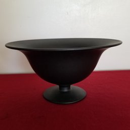 Gorgeous Tiffin Black Satin Pedestal Bowl 10' Diameter