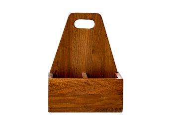 OAK WOOD WINE (4) BOTTLE HOLDER/CARRIER