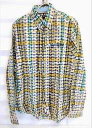 NEW Men's Burkman Bros. Gingham Button Down Long Sleeve Shirt  Size Medium