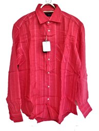 NEW Orme In Portofino Red Button Down Long Sleeve Shirt Made In Italy Size Large