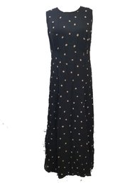 Valerie Pure Silk Sleeveless Polka Dot Maxi Dress - Size 10