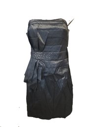 Jessica McClintock Strapless Silver Metallic Gray Party Cocktail Dress Size 10 - NEW