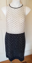 Just The Right Amount Of Glitter Black & White With Studded Rhinestones Dress By Diane Von Furstenberg Size 8