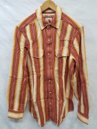 The Territory Ahead Brown, Orange & White Striped Long Sleeve Shirt - Size Medium