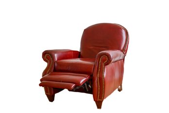 GENUINE RED LEATHER BARCALOUNGER RECLINING CHAIR