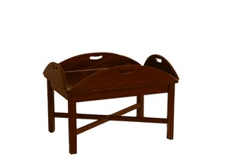 HARDEN MAHOGANY OVAL FOLDING BUTLER'S TRAY TABLE