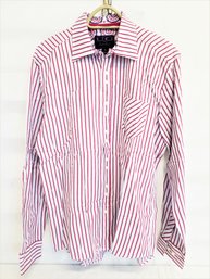 Men's UG Purple Label Striped Button Down Dress Shirt Size Large