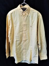 Ralph Lauren Classic Button Down Yellow Oxford Size 15.5 X 34