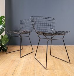 Pair Original Vintage Knoll Bertoia Wire Chairs