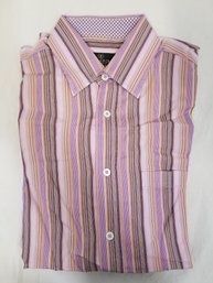 Men's Bugatchi Multi-colored Long Sleeve Shirt - Size Medium