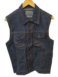 Ring Of Fire Dark Denim Vest - Size Medium