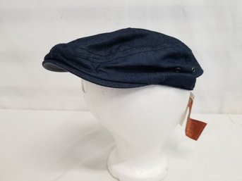 Men's Penguin Dark Indigo Denim Driving Cap Sample Hat - With Tags