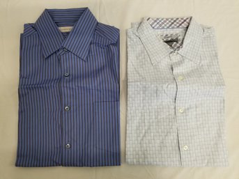 Men's Ermenegildo Zegna & Johnston & Murphy Short & Long Sleeve Dress Shirts - Size Large