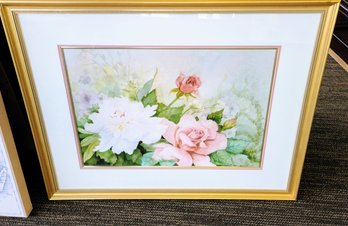 Original Floral Lithograph Illegibly Signed And Numbered 27/250