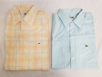 Two LaCoste Button Down Dress Shirts - Size XL