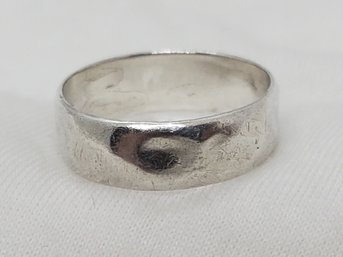 Vintage Sterling Silver Size 9.5 Hammered Wedding Ring ~ 1.93 Grams