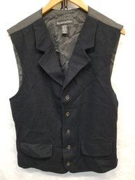 Men's Banana Republic Black Wool Front Suit Vest -size Medium