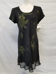 Jessica Howard Black & Green Shift Dress Size 14 - NOS With Tags