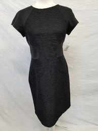 Julia Jordan Black Ribbed Sheath Dress Size 6 - NOS With Tags