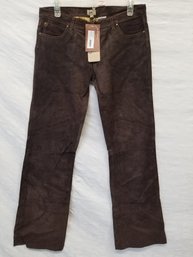 Women's Vintage June Dark Brown Suede Leather Pants Size 30W X 32L  - RARE NOS With Tags