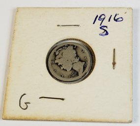 1916-s Silver Mercury Dime (first Year)