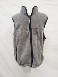 Vintage Men's EBTEK Eddie Bauer Gray Fleece Zip Up Lightweight Vest Size Medium