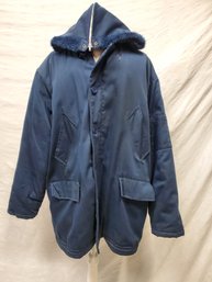 Vintage Military P-9 Parka Blue Men's Jacket With Hood Size Large