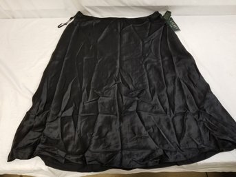 Lauren, Ralph Lauren Black Silk Polyester Skirt Size 16