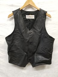 Black Leather Suit Vest Made By Deerskin