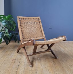 Late 60s Vintage Mid Century Hans Wegner Style Rope Chair