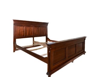 SOLID MAHOGANY PORTER-PANEL KING SIZE BED HEADBOARD FOOTBOARD AND FRAME