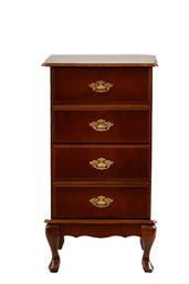 CHERRY QUEEN ANNE FILE CABINET WITH LIFT TOP AND BOTTOM FILE DRAWER