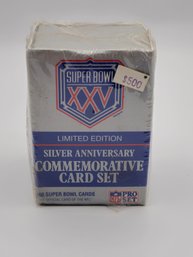 ProSet Superbowl XXV Silver Anniversary Football Set Box