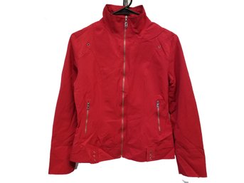 Ladies Red Dolce & Gabbana D&G 100 Percent Cotton Zip Up Jacket Size Large