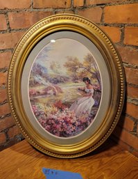 Pansies & The Princess.  This Oval Art Is Colorful  #2    -           -           -        - - - LocGreen Bin