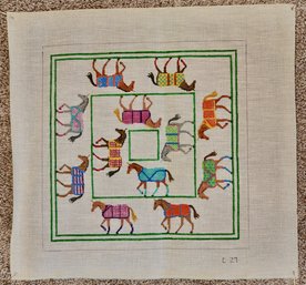 Elizabeth Turner Needlework Horse Blanket Pillow