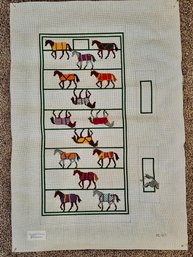 Elizabeth Turner Needlework Horse Blanket Clutch Bag