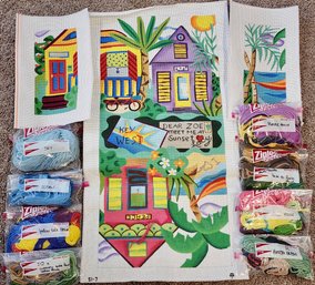 Key West Inspired Needlepoint Pattern And Yarns