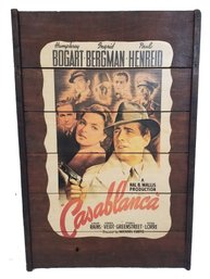 Handmade Vintage Casablanca Decoupage Movie Poster On Wood