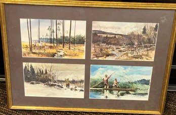 Four Original Watercolors By Chet Reneson