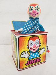 1971 Mattel Jack In The Box Litho Pop Up Clown -  WORKS!