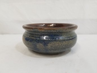 Vintage Blue Glaze Pottery Bowl