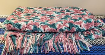 Pink And Teal 54' X 40' Throw