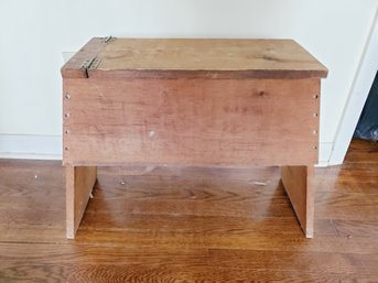 Small Wood Handmade Hinged Lid Stool / Storage Box