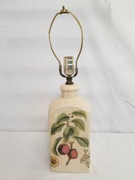 Vintage Hand Painted Peaches Ceramic Table Lamp