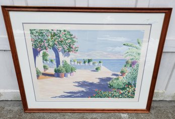 Large Framed Lithograph Signed And Numbered '99/300 By Charles Penney 'Terazza IV'