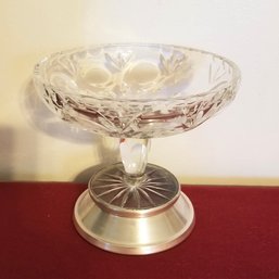 5.5' Vintage Wallace Sterling And Glass Compote