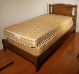Walnut Mid Century Modern Twin Bed